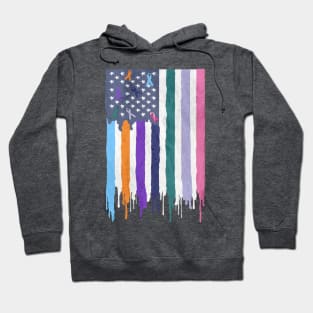 Fight for the Cancer Cure Ribbon Shirt Distressed Flag Support Gift Hoodie